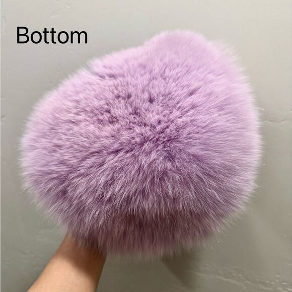 One of a kind! Premium Real Fox Fur Heart Shaped Bag & 2 Straps & Fur Ball Charm - Picture 14 of 17